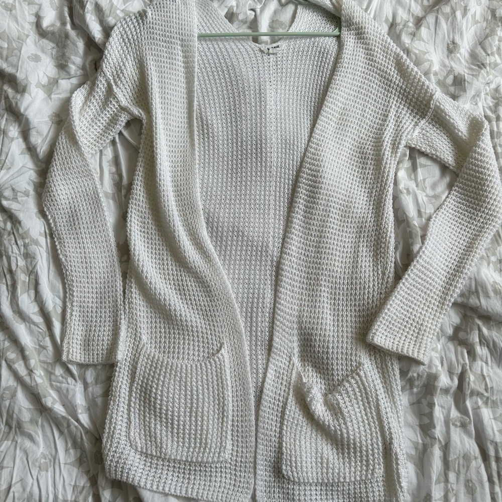 GARAGE long white knit cardigan